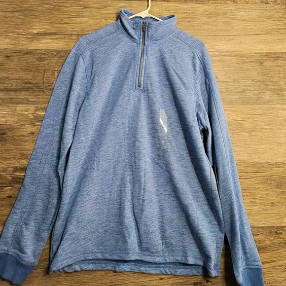 Calvin Klein Jeans Heather Blue Quarter Zip-Up Sweater - Picture 1 of 9